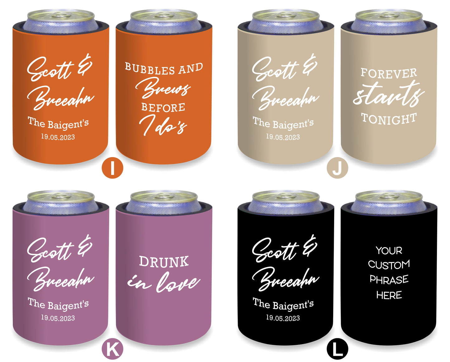 Personalized Wedding Stubby Holders 