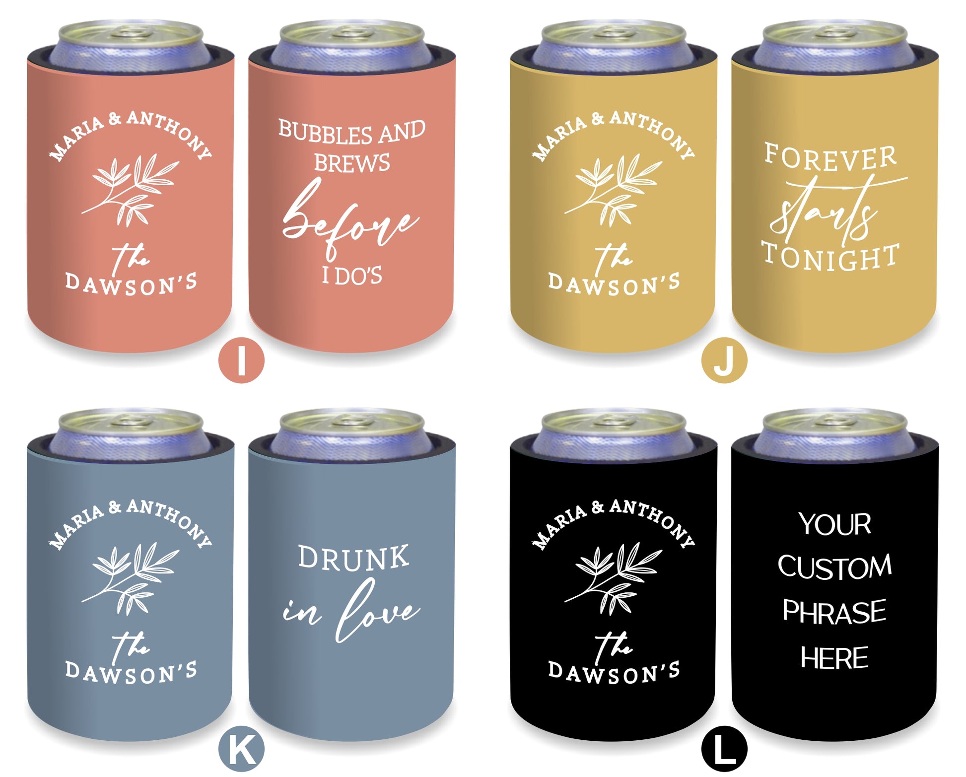 Personalized Wedding Stubby Holders