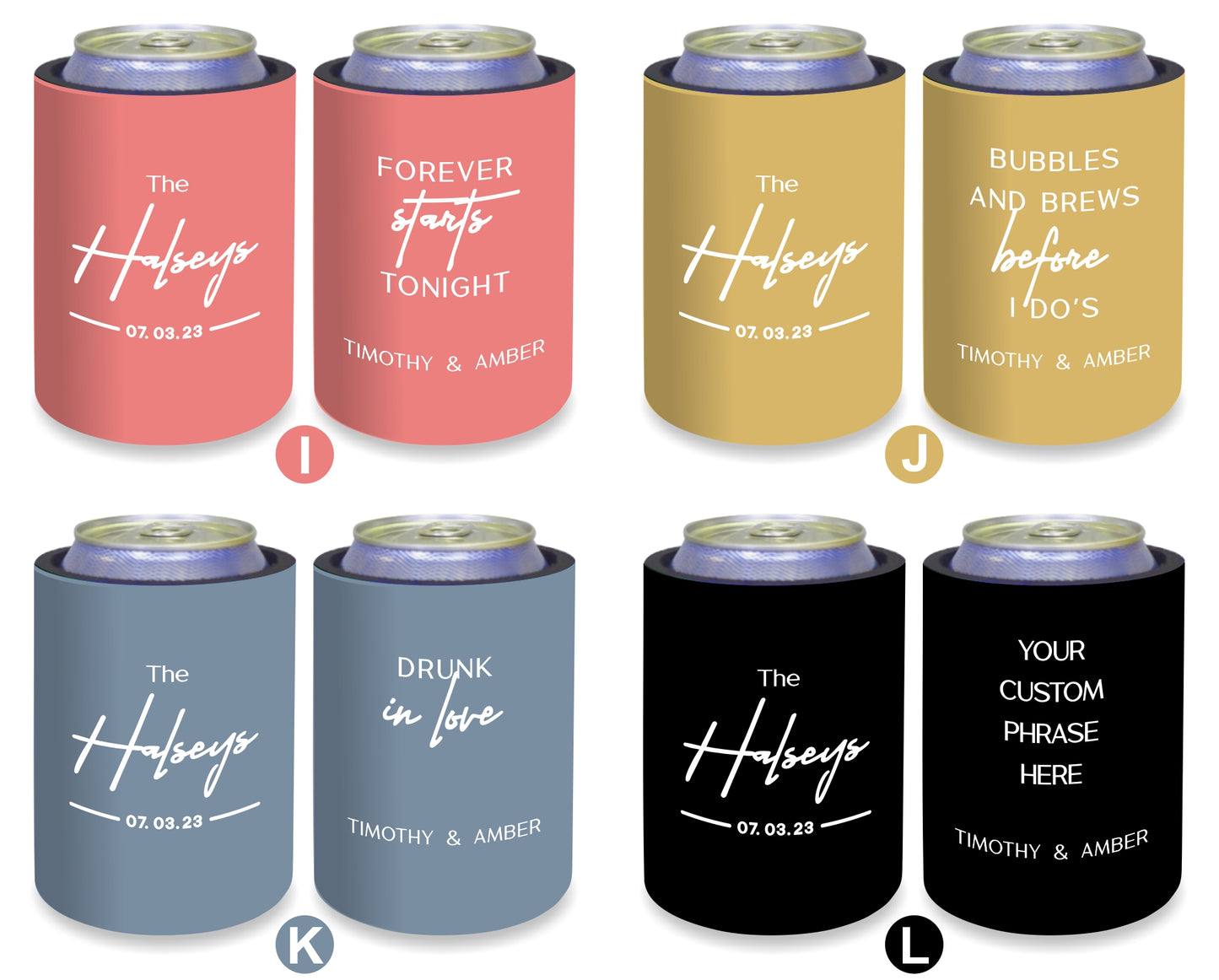 Personalized Wedding Stubby Holders