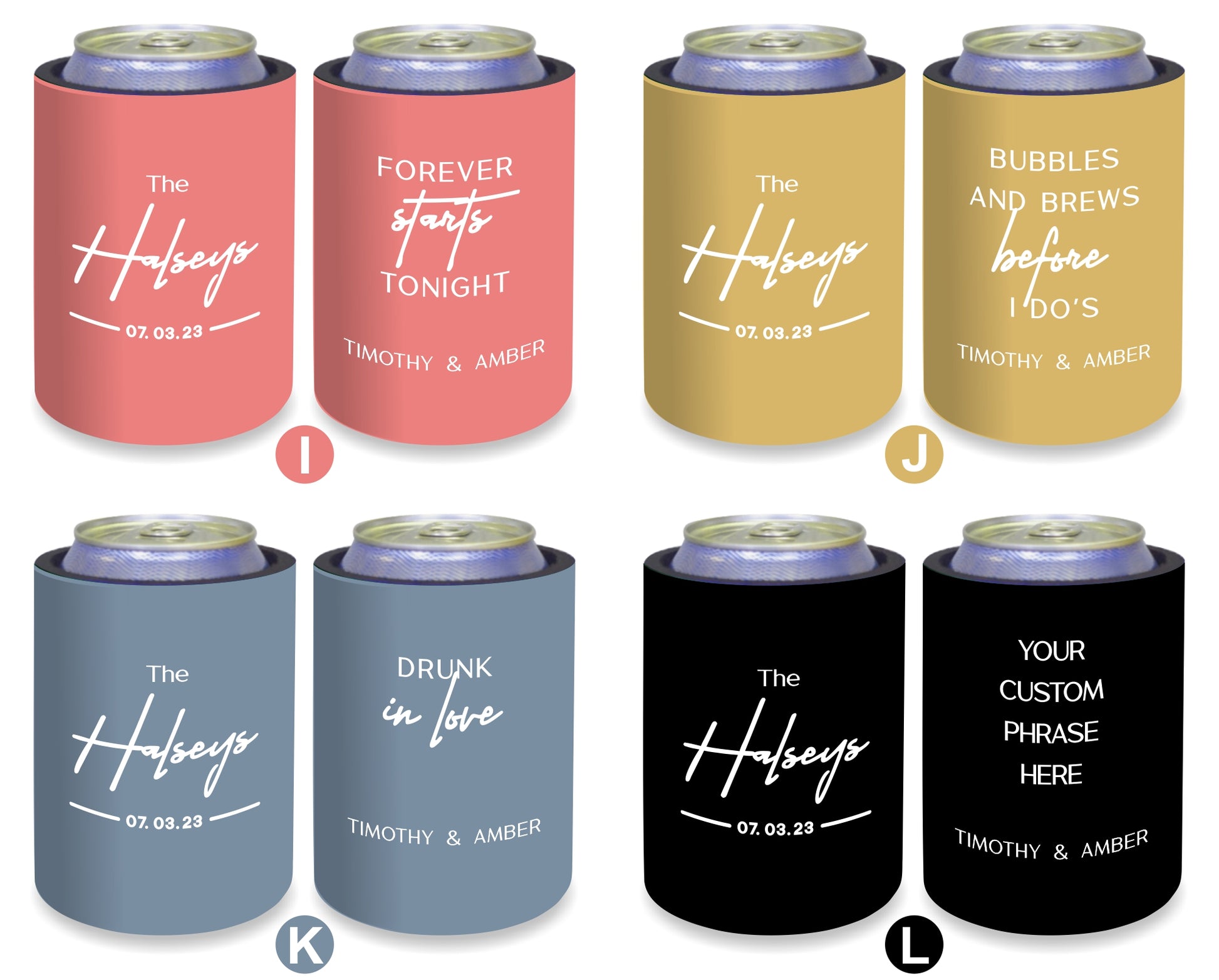 Personalized Wedding Stubby Holders