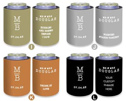 Personalized Wedding Stubby Holders 