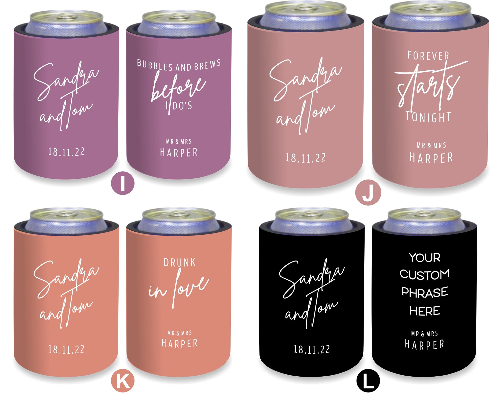 Personalized Wedding Stubby Holders