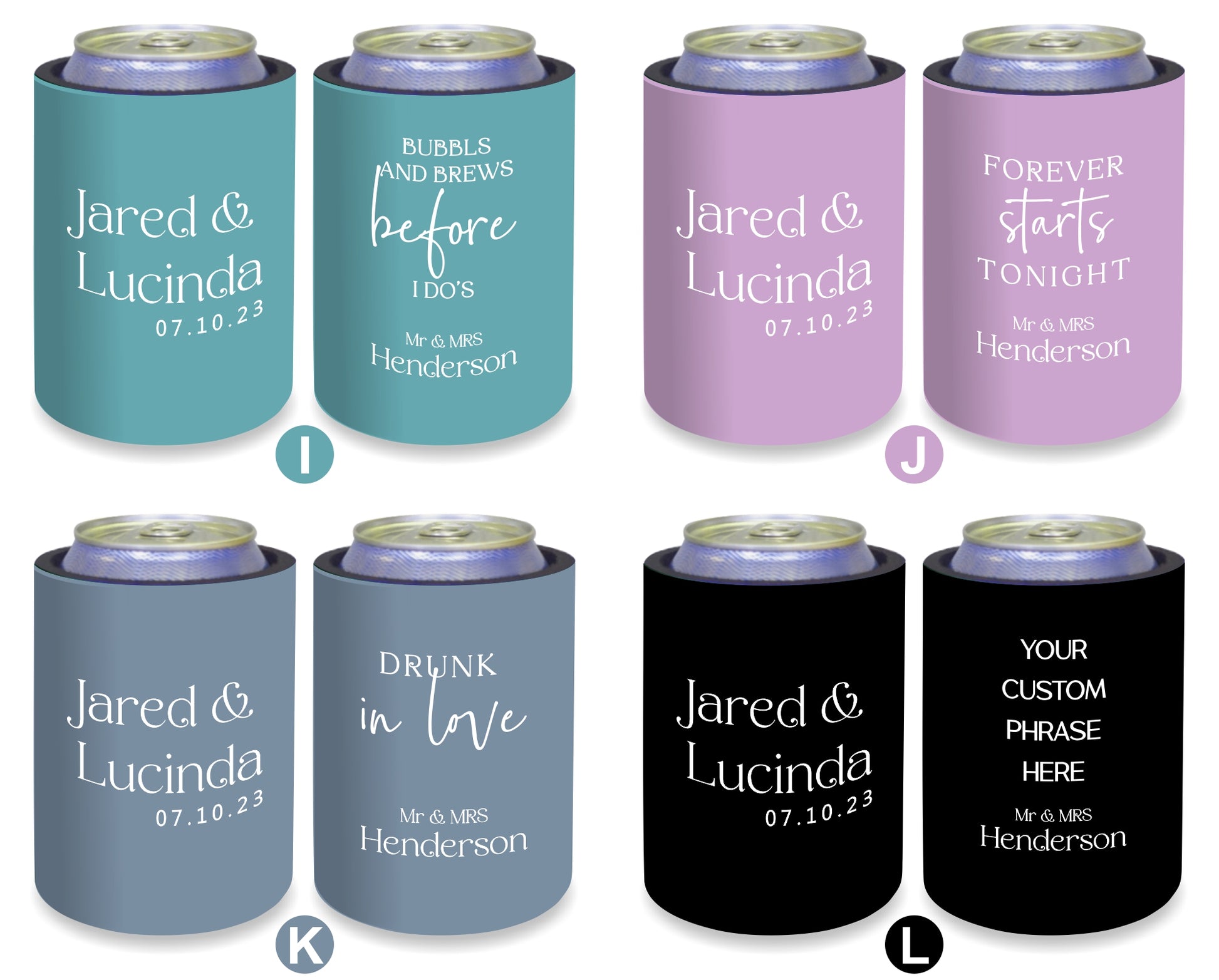 Personalized Wedding Stubby Holders 