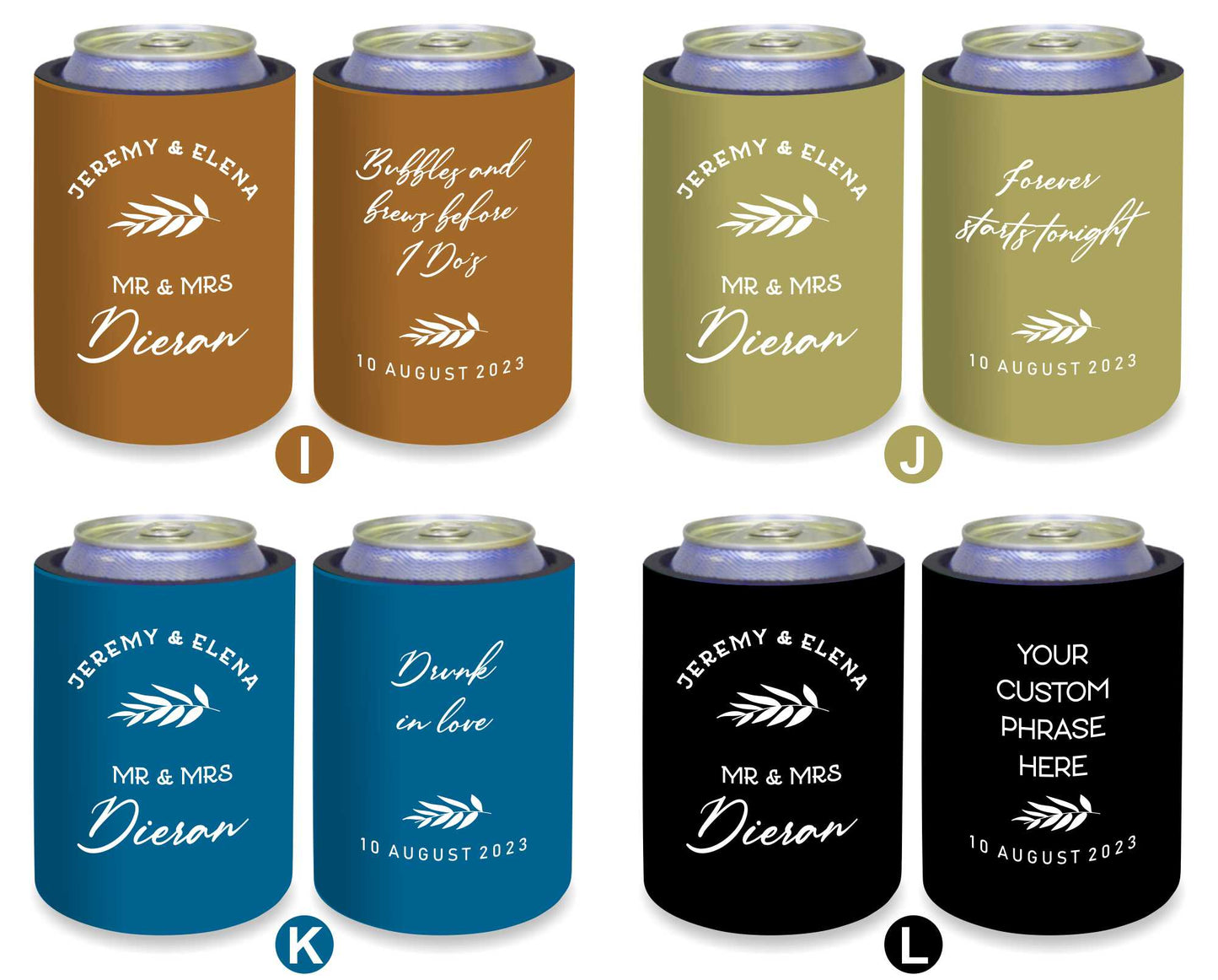 Personalised Stubby Holders Wedding