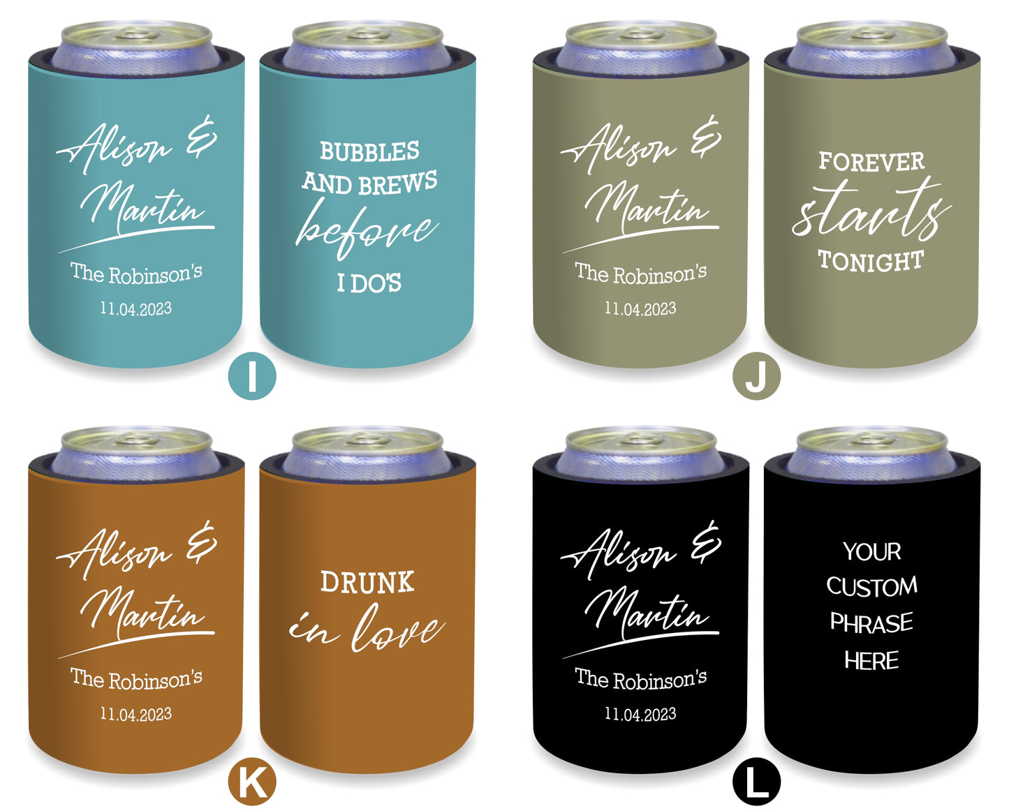 Personalized Wedding Stubby Holders