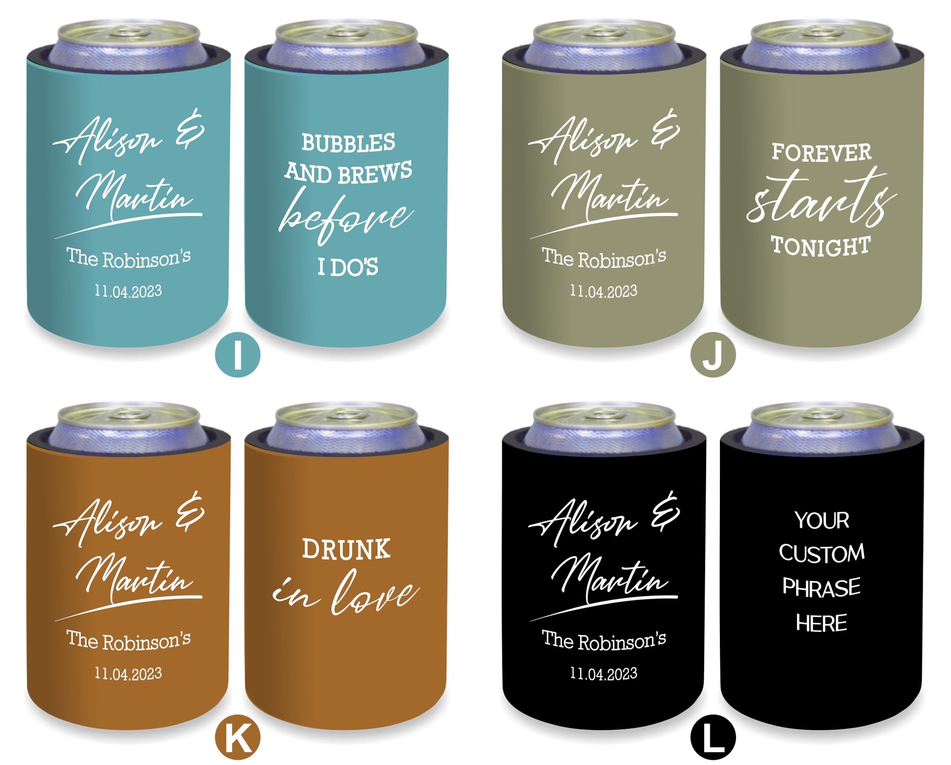 Personalized Wedding Stubby Holders