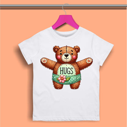 Hug me teddy bear T-shirt for Girls - #404