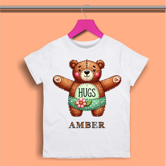 Hug me teddy bear T-shirt for Girls - #404