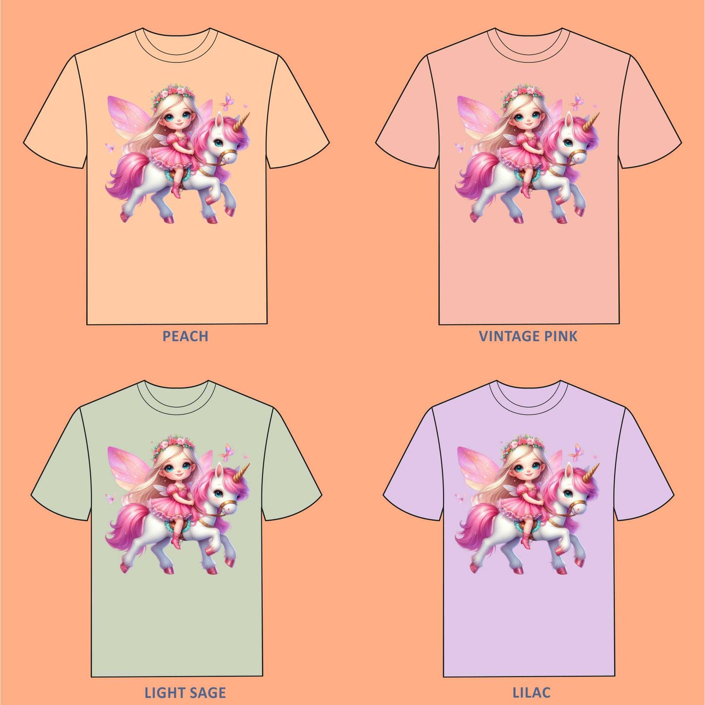 Baby Unicorn and Fairy T-shirt for Girls - #405