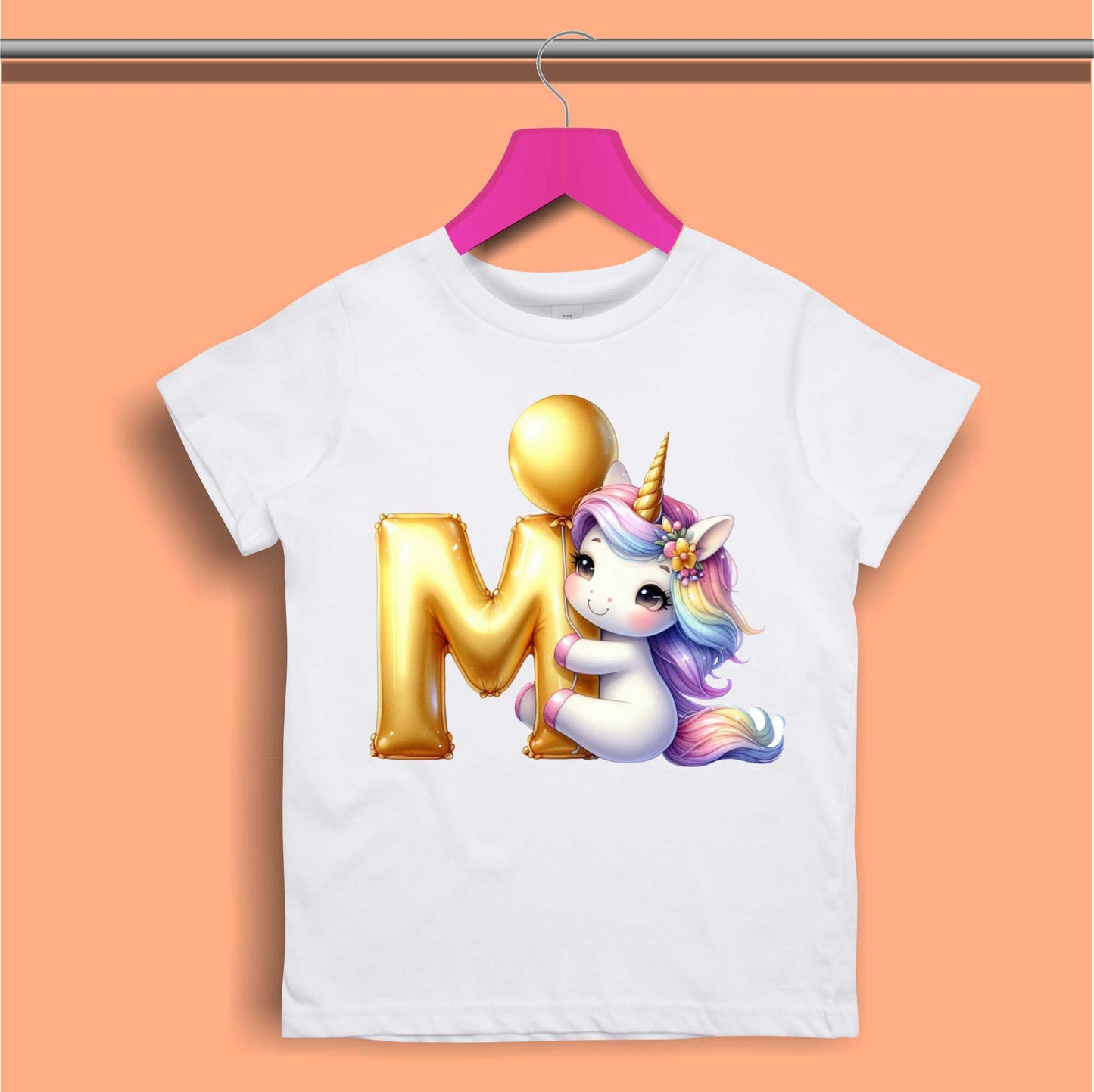 Monogramed unicorn T-shirt for Girls - #408