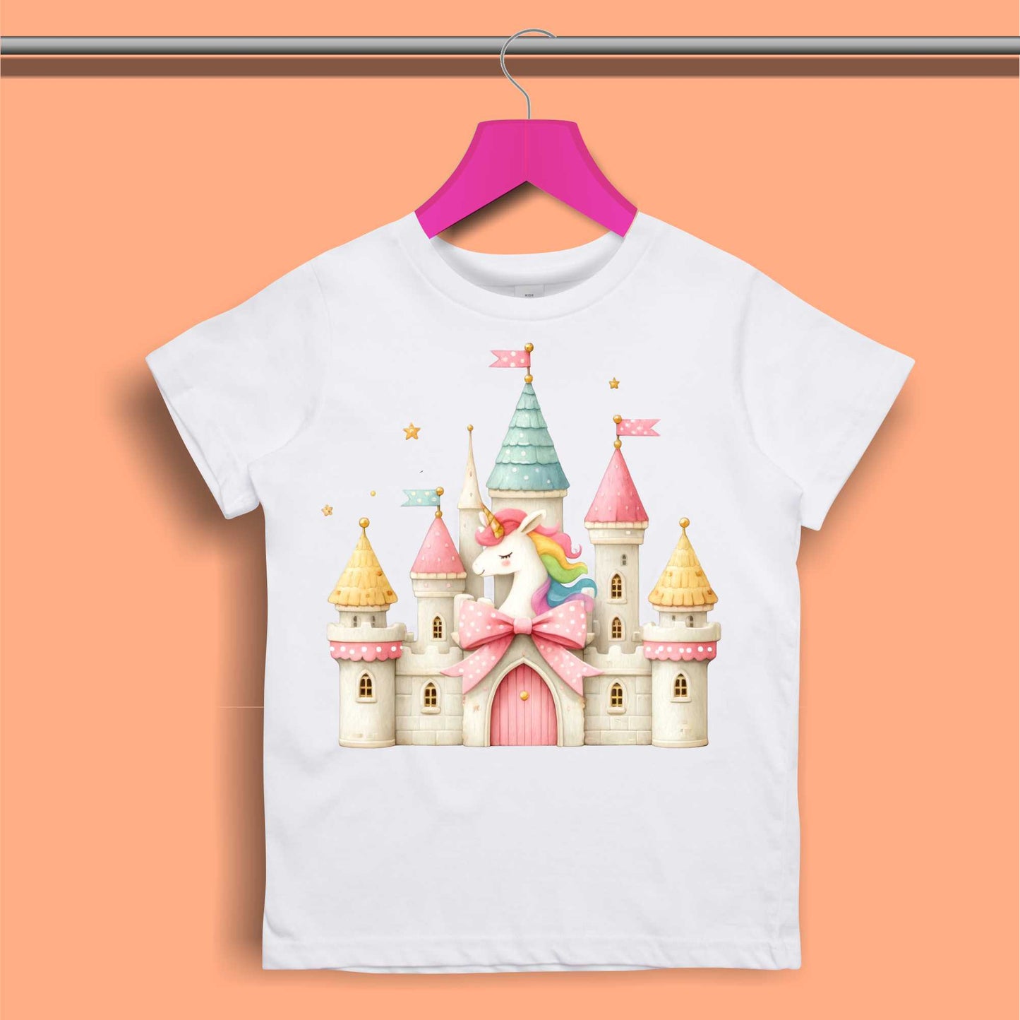 Fairytale Unicorn Castle T-shirt for Girls - #411