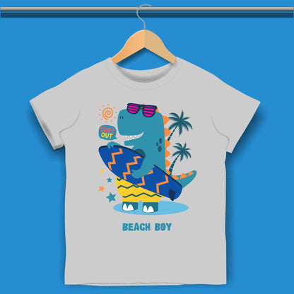 Cartoon Surf Dino T-shirt for Boys #421