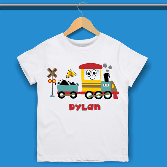 Toy Handrawn Train T-shirt for Boys #433