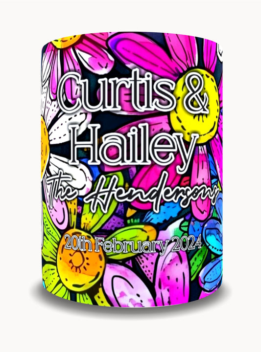 Full Colour Sublimated Wedding Stubby Holder / Can Cooler - Quantity of 20 - Design 49