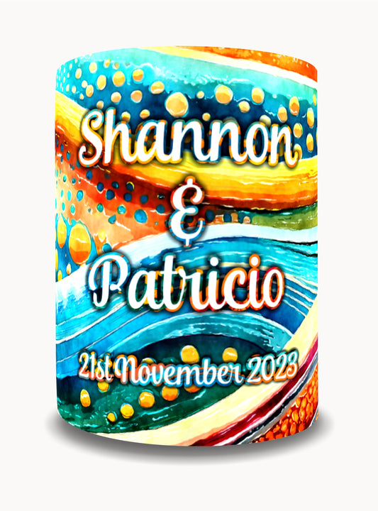 Full Colour Sublimated Wedding Stubby Holder / Can Cooler - Quantity of 20 - Design 50