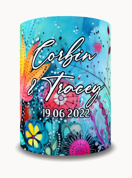 Full Colour Sublimated Wedding Stubby Holder / Can Cooler - Quantity of 20 - Design 52