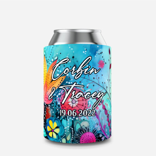 Full Colour Sublimated Wedding Stubby Holder / Can Cooler - Quantity of 20 - Design 52