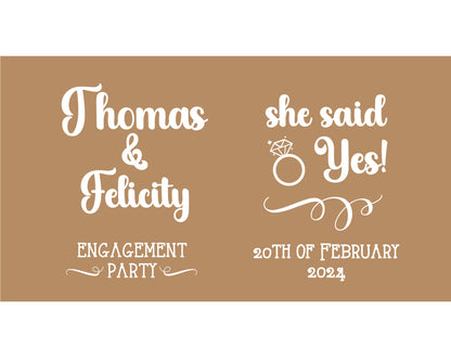 Personalized Wedding Stubby Holders. - She said yes engagement party. Quantity 20 - #61 - FREE EXPRESS SHIPPING