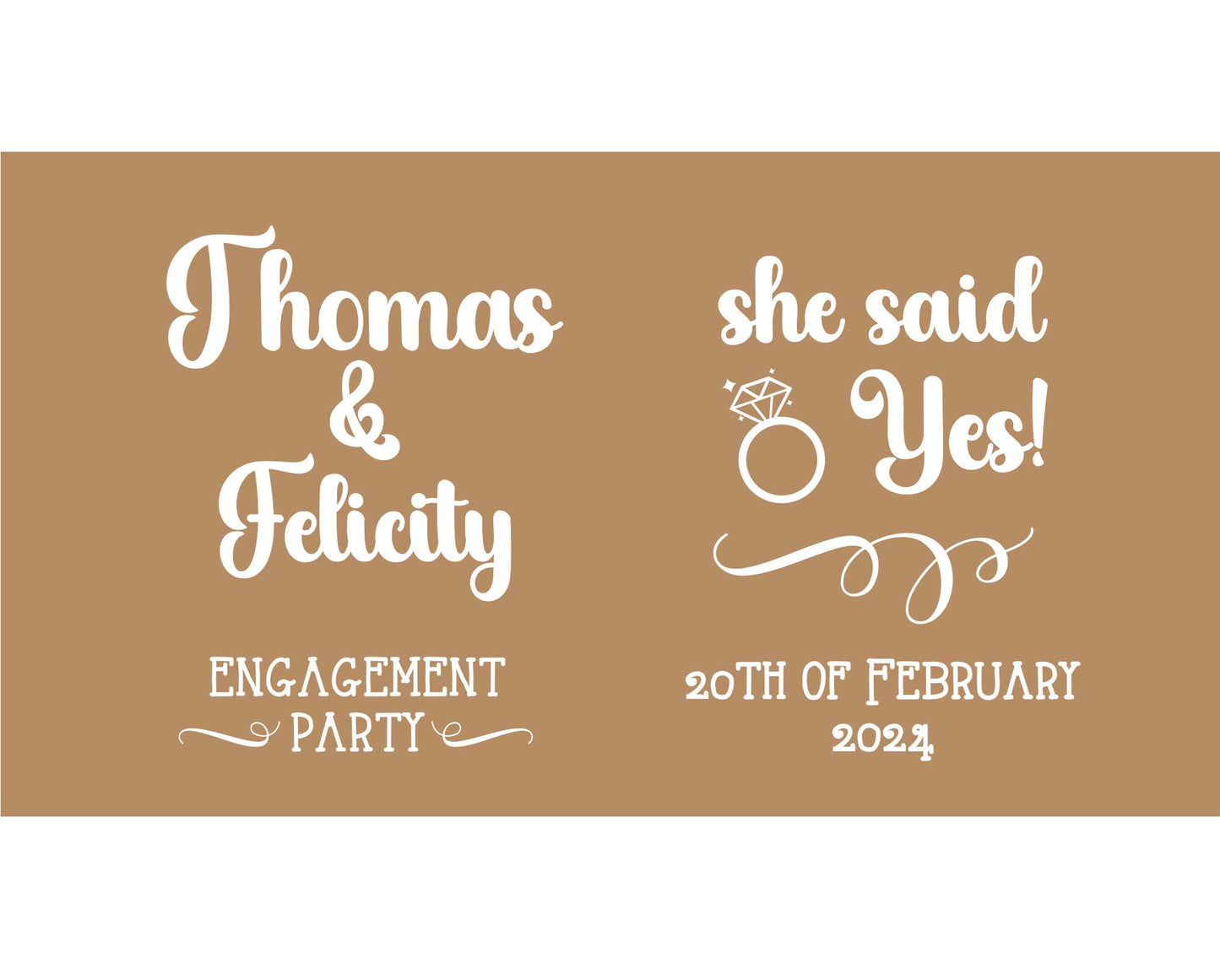 Quantity 10 - Personalised Stubby Holders - Wedding - She said yes engagement party - #61 - FREE SHIPPING