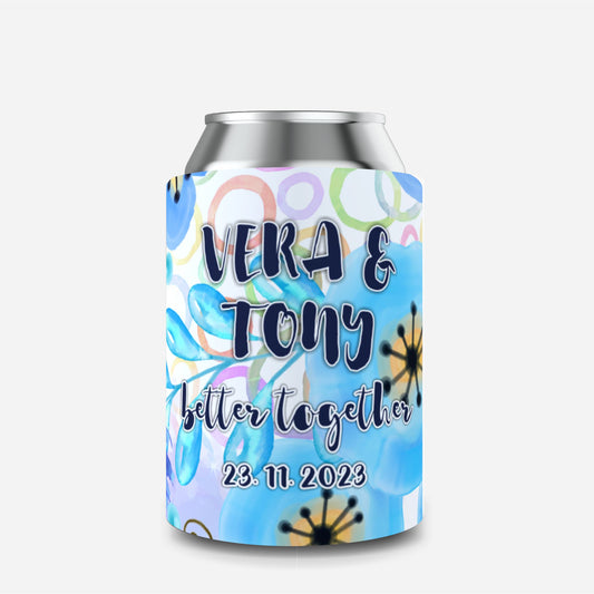 Full Colour Sublimated Wedding Stubby Holder / Can Cooler - Quantity of 20 - Design 64