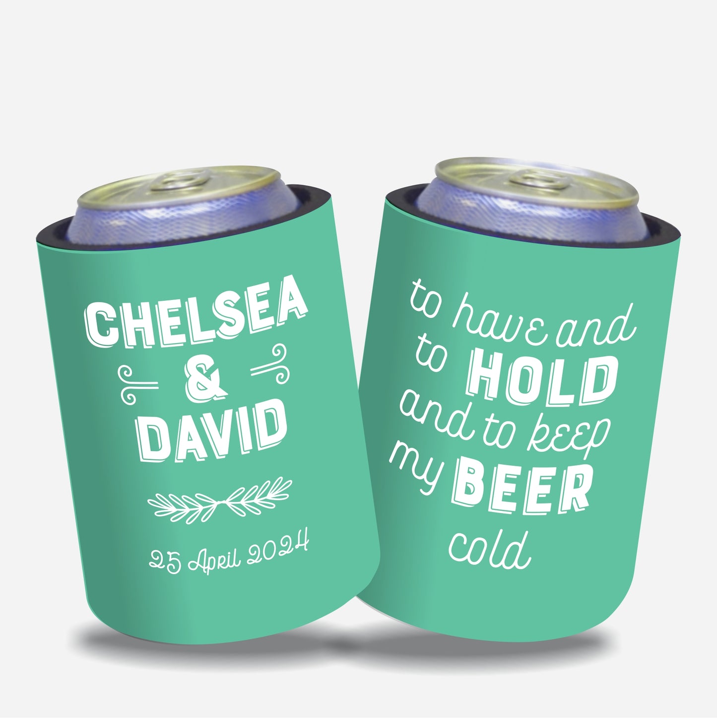 Personalized Wedding Stubby Holders. - To have and to hold and to keep my beer cold. Quantity 20 - #65 - FREE EXPRESS SHIPPING