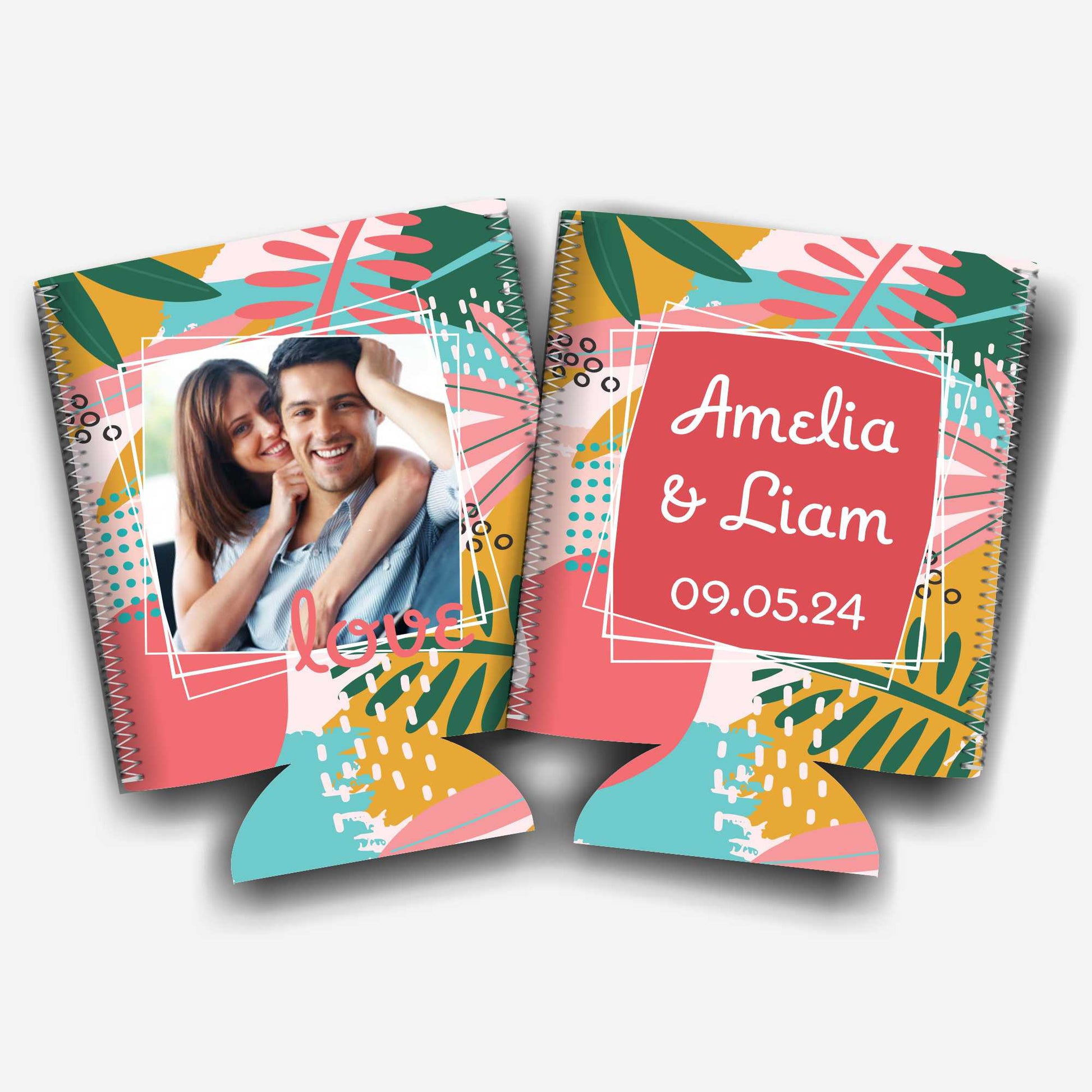 Colapsible flat-pack stubby holders wedding