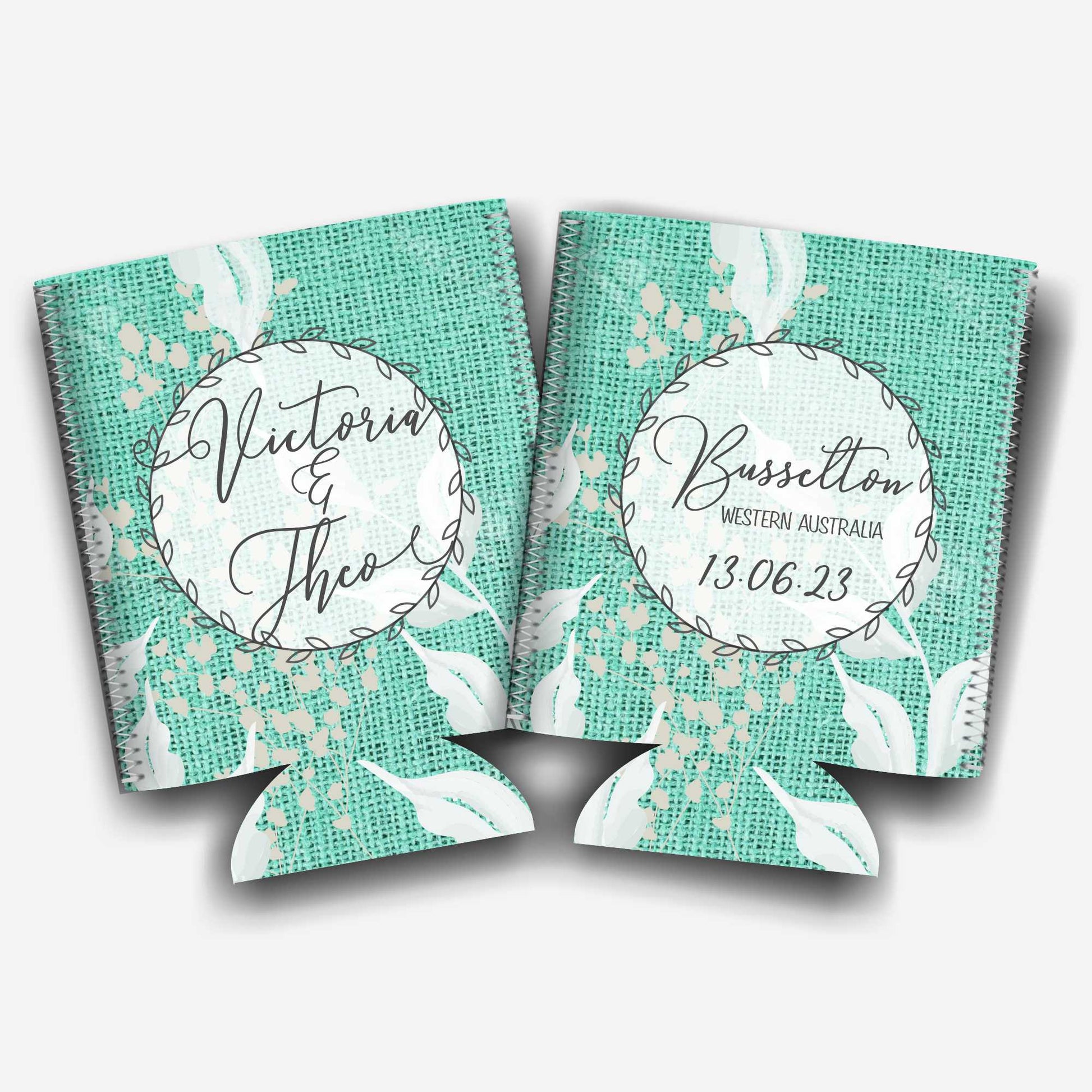 Colapsible flat-pack stubby holders wedding