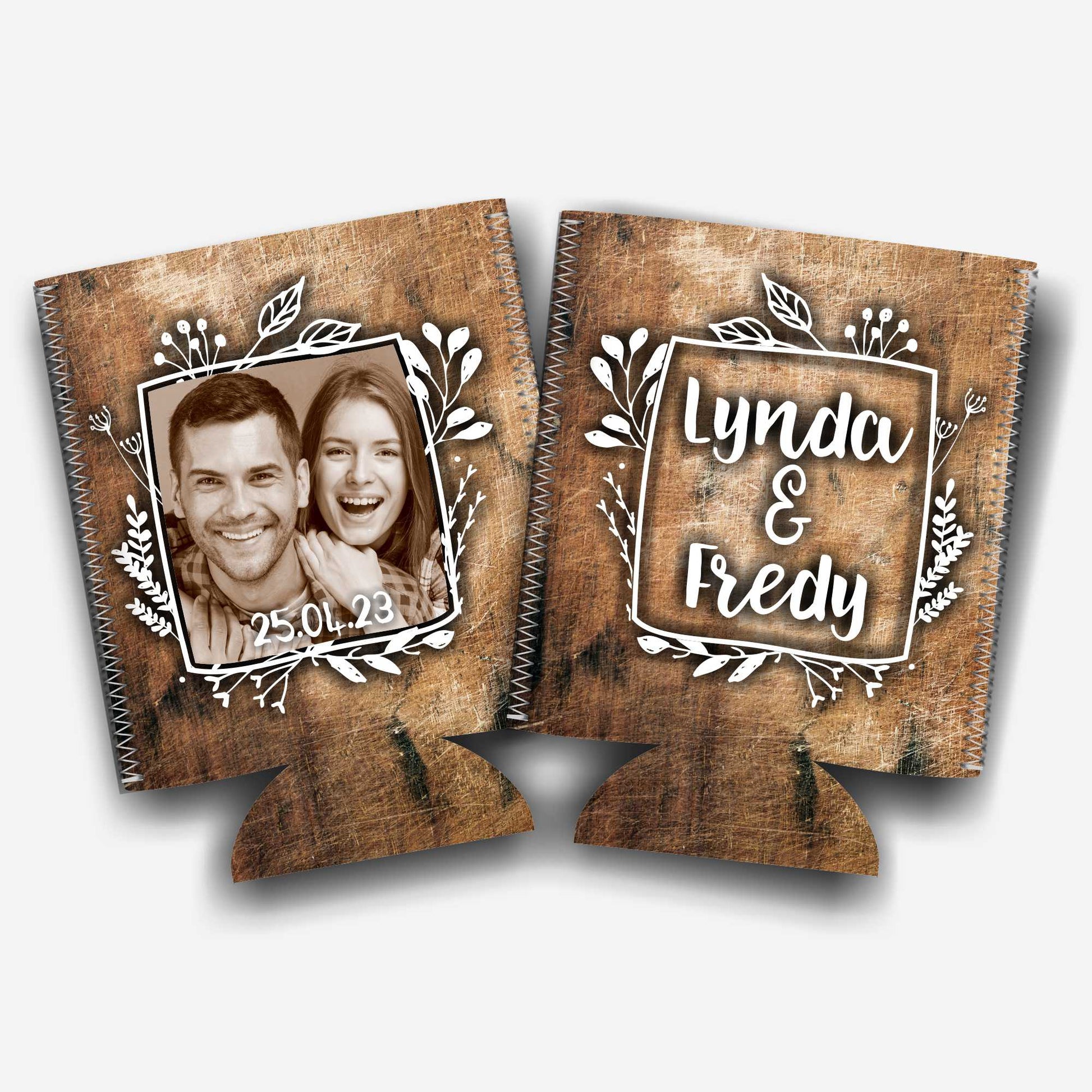 Colapsible flat-pack stubby holders wedding