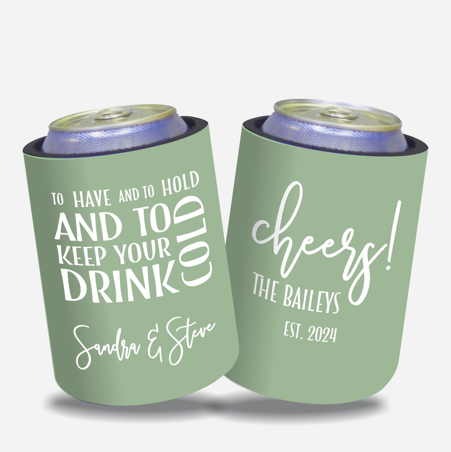 Personalized Wedding Stubby Holders. - To have and to hold and to keep your drink cold. Quantity 20 - #86 - FREE EXPRESS SHIPPING