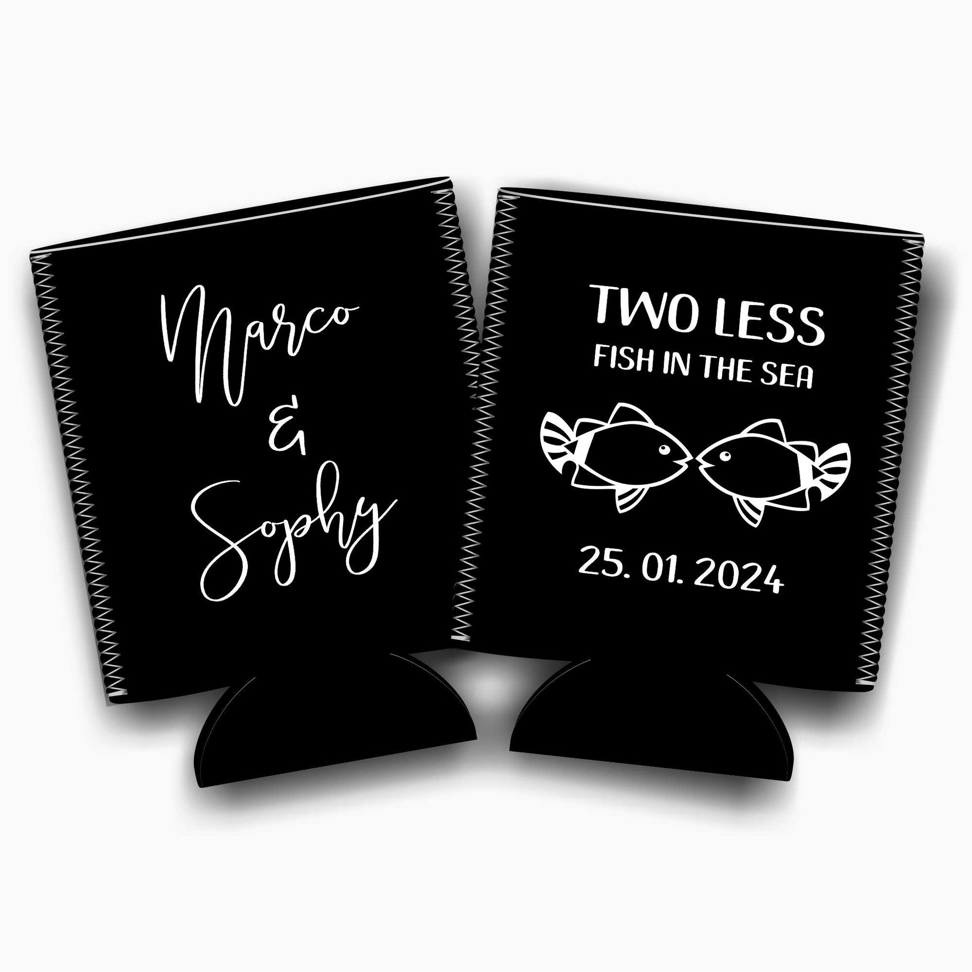 Colapsible flat-pack stubby holders wedding