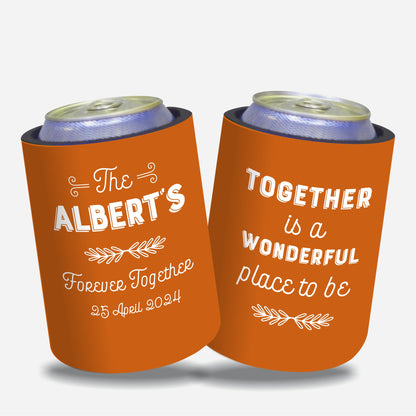 Personalized Wedding Stubby Holders. Quantity 20 - #88 - FREE SHIPPING.