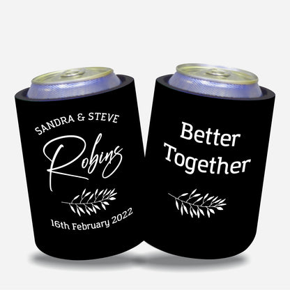 Personalised Wedding Stubby Holders  - Quantity 20 - #89 - FREE EXPRESS SHIPPING.