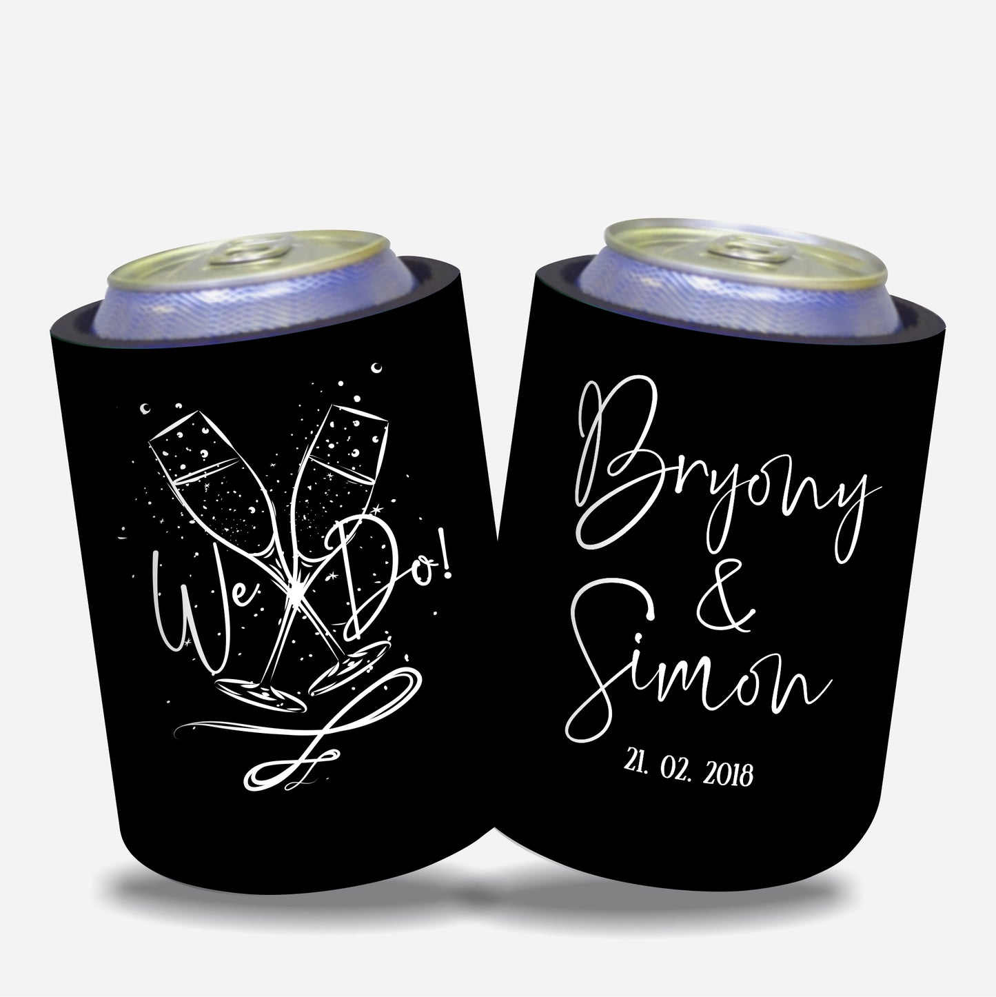 Personalized Wedding Stubby Holders - We do! Quantity 20 - #94 - FREE EXPRESS SHIPPING.