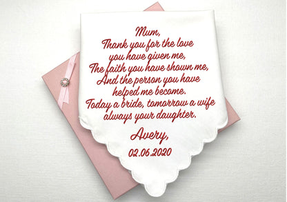 Wedding Gift Handkerchiefs