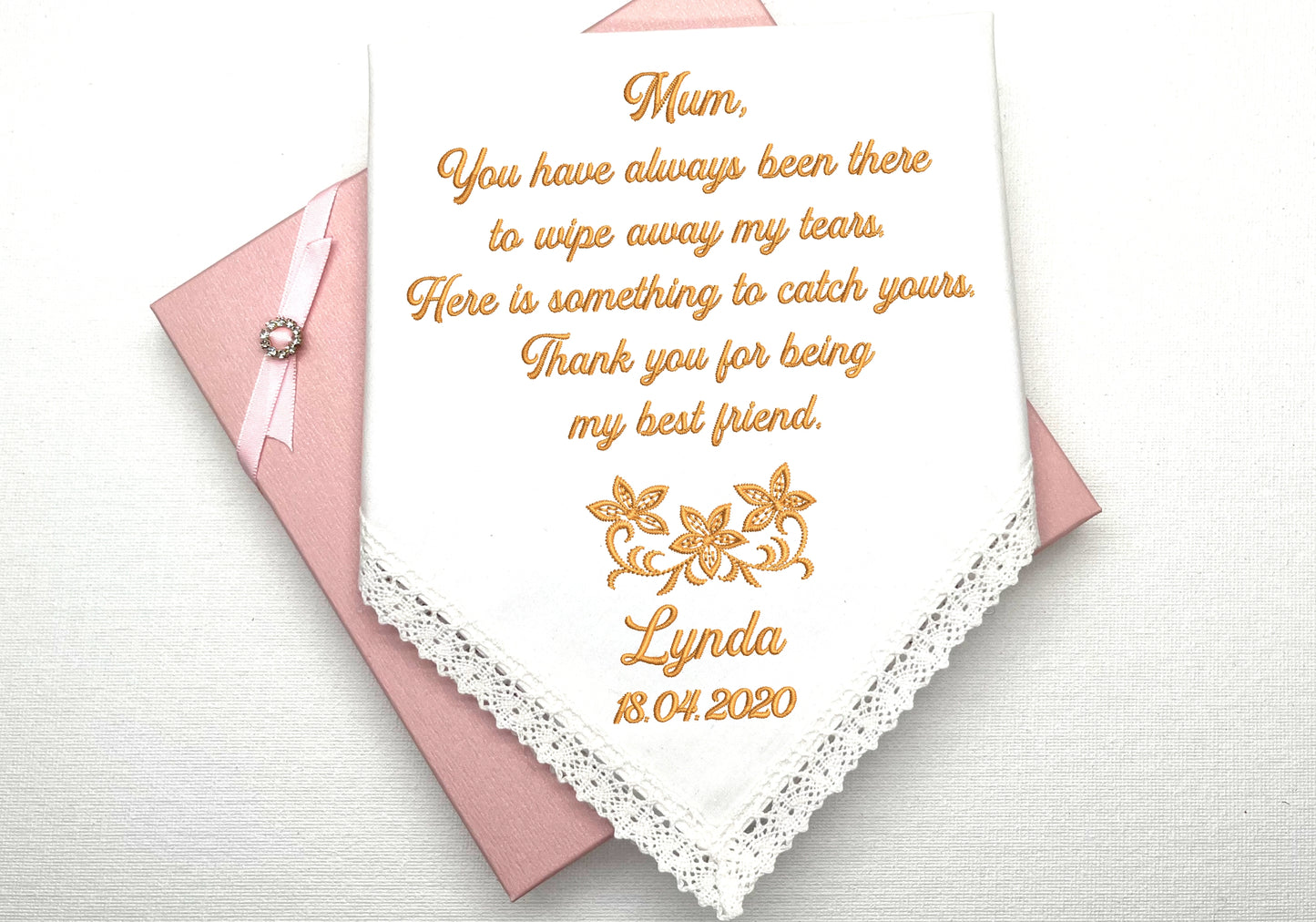 Embroidered Wedding Handkerchiefs #007