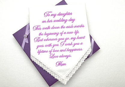 Embroidered Wedding Handkerchiefs #105