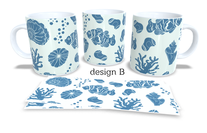 #007 Colourfull Coffee and Tea Mug. Coffee Cup. Tea Mug. Under the water clip art. Full colour sublimated