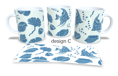 #007 Colourfull Coffee and Tea Mug. Coffee Cup. Tea Mug. Under the water clip art. Full colour sublimated