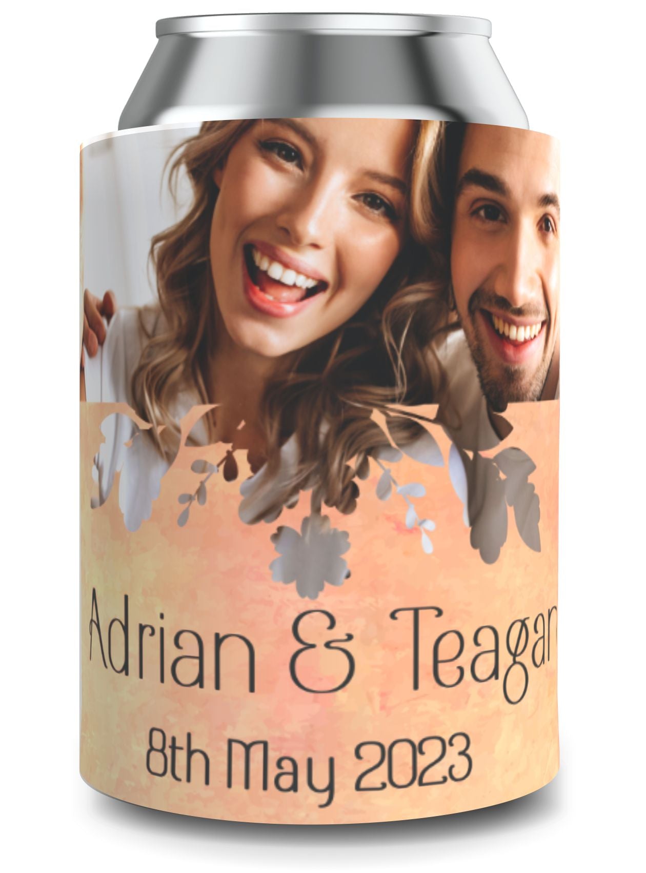 Full Colour Wedding Stubby Holder / Can Cooler - Quantity of 20 - Design 26