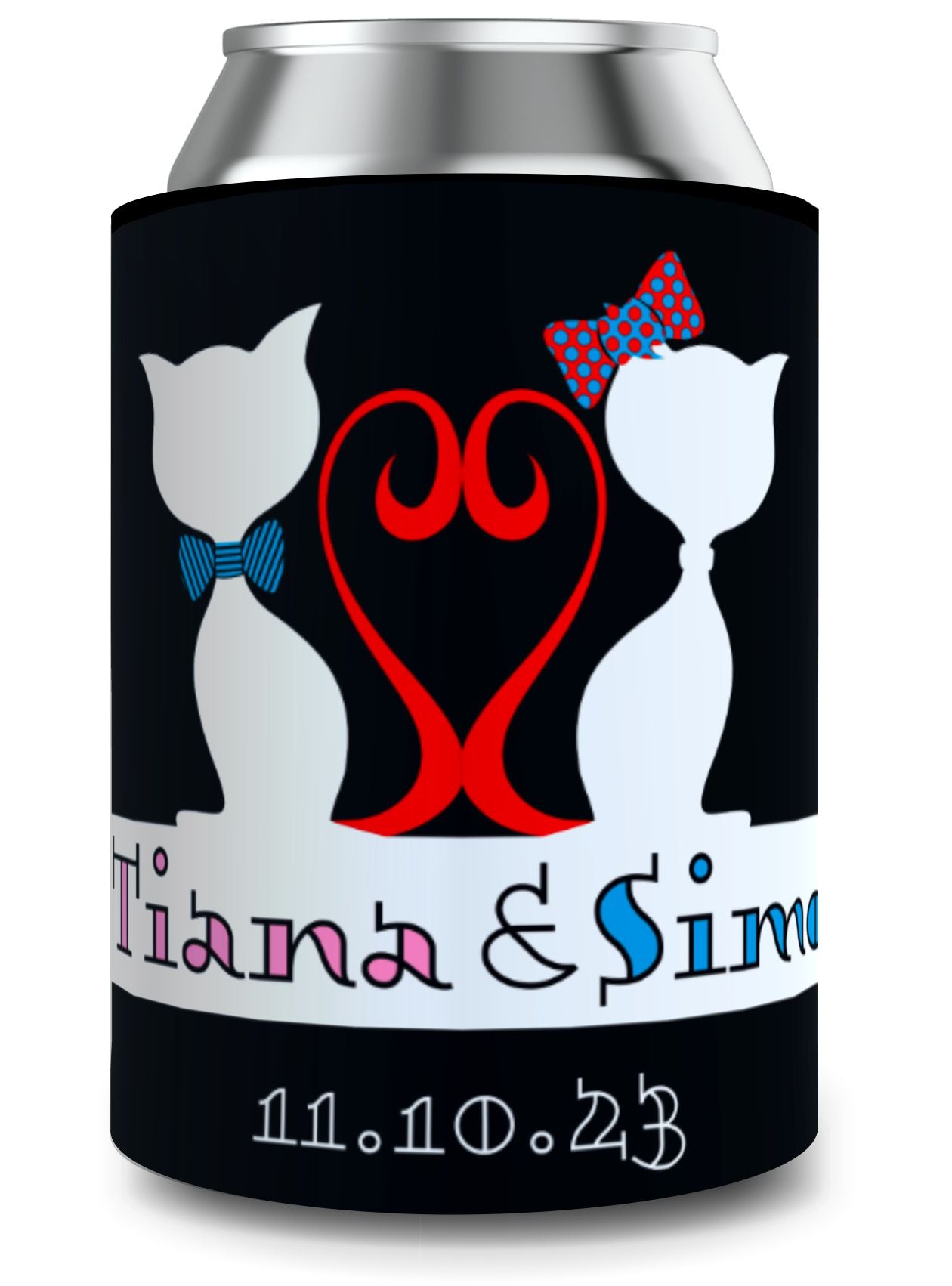 Full Colour Sublimated Wedding Stubby Holder / Can Cooler - Quantity of 20 - Design 37