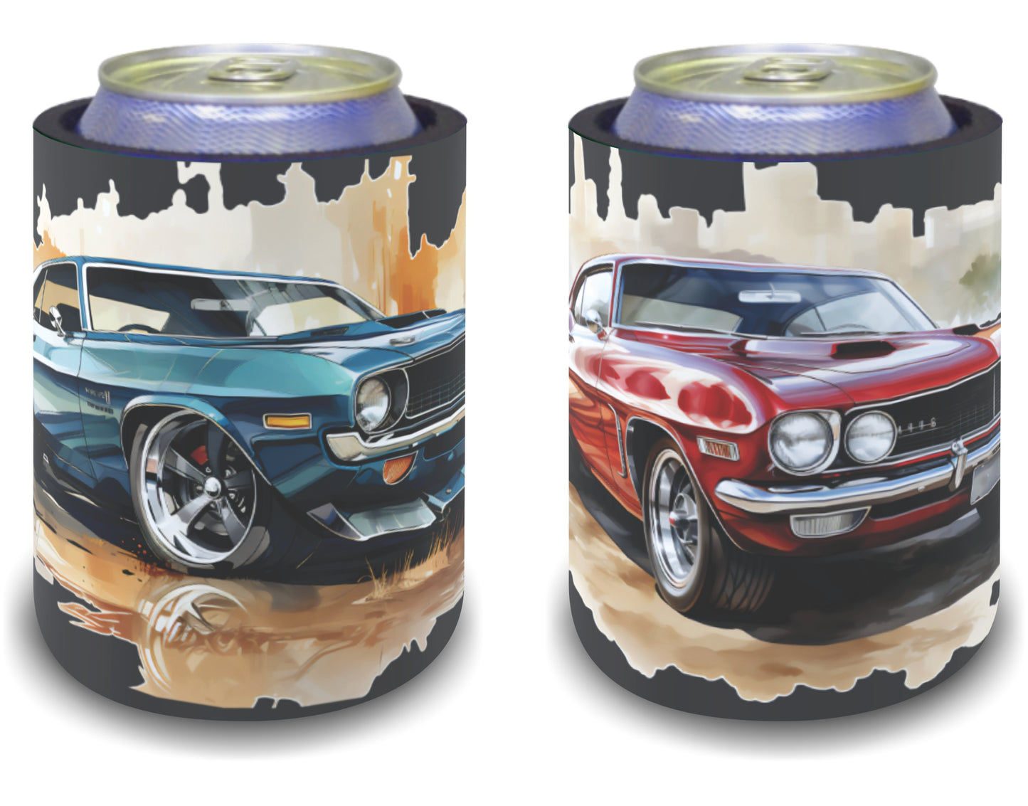 Stubby Holders for home. Set of 6. Full colour stubby holders. Muscle cars. #043