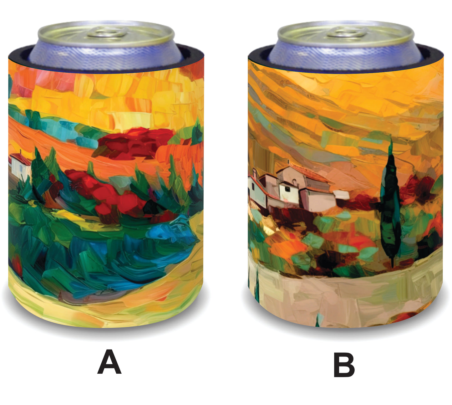 #039 Stubby Holders for home. Set of 2. Full colour stubby holders. Italian Tuscany Designs.