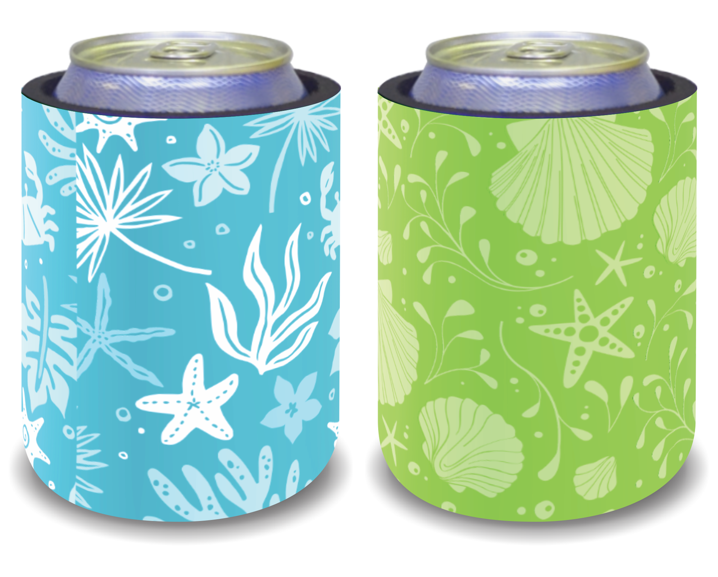 Stubby Holders for home. Set of 6. Full colour stubby holders. Under the sea. #122