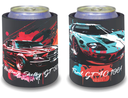 Stubby Holders for home. Set of 6. Full colour stubby holders. Iconic muscle cars. #096