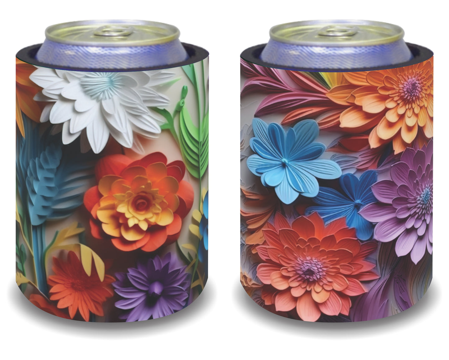 Stubby Holders for home. Set of 6. Full colour stubby holders. Floral AI 3D designs.#020