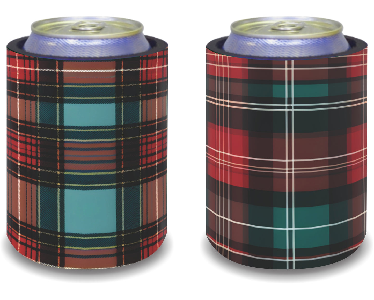 Stubby Holders for home. Set of 6. Full colour stubby holders. Scotish tarttan designs. #037