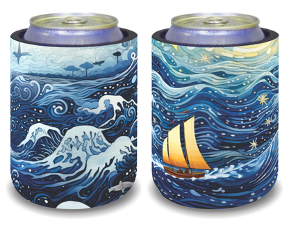 Stubby Holders for home. Set of 6. Full colour stubby holders. Under the sea. #091