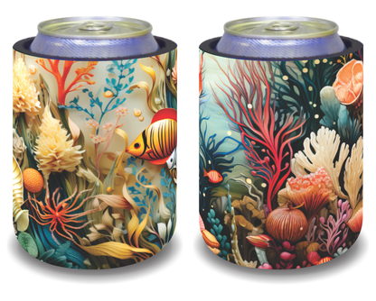 Stubby Holders for home. Set of 6. Full colour stubby holders. Under the sea. #067