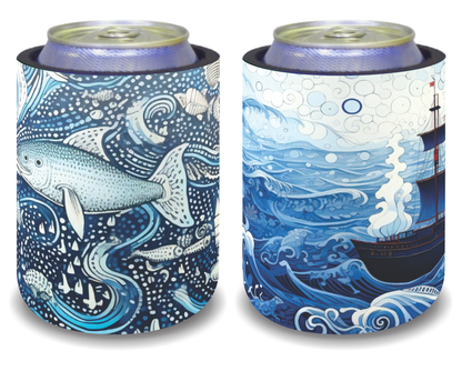 Stubby Holders for home. Set of 6. Full colour stubby holders. Under the sea. #091