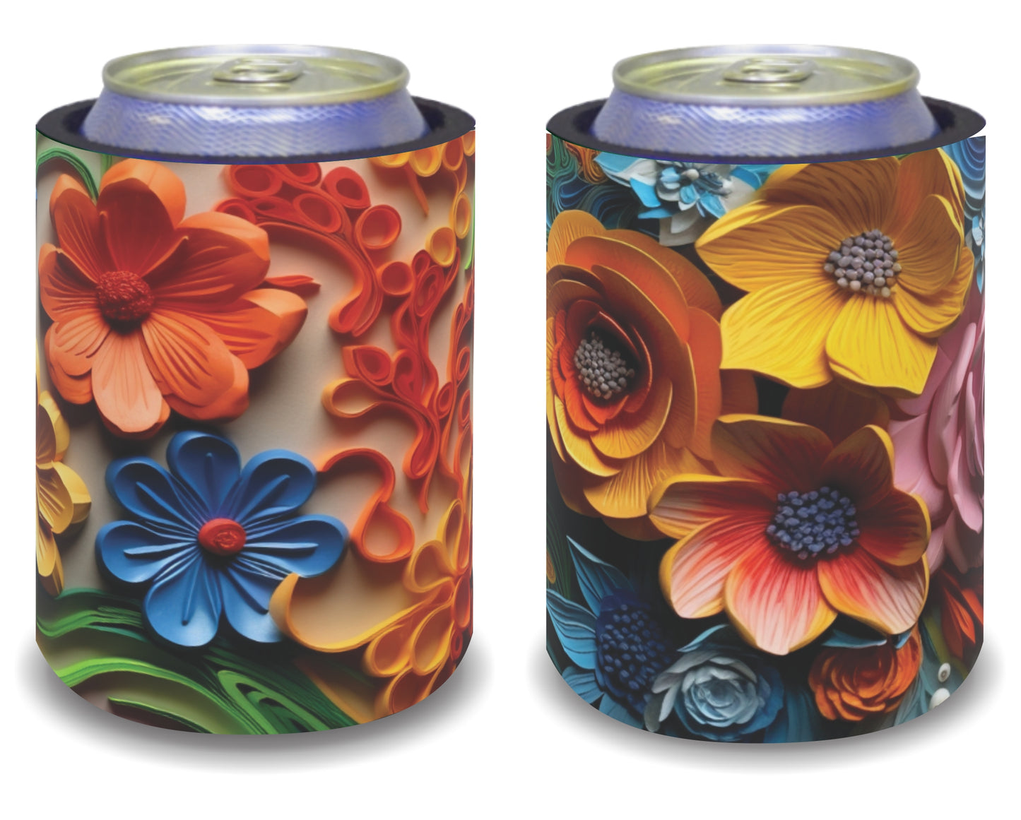 Stubby Holders for home. Set of 6. Full colour stubby holders. Floral AI 3D designs.#020